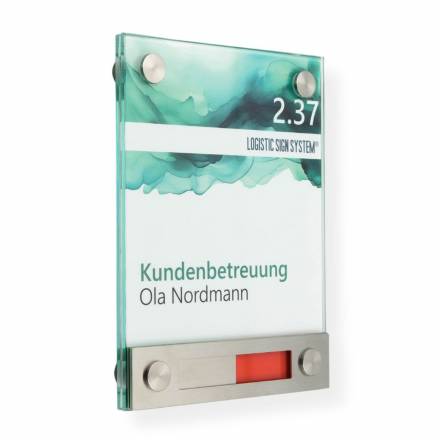 Tuerschild VITRUM Frei Belegt Rot Grün aus Glas 130 170 mm